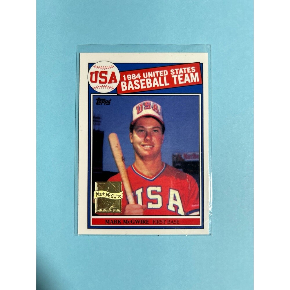 1985 Topps USA Baseball Team Mark McGwire Rookie 1999 Topps commemorative Card